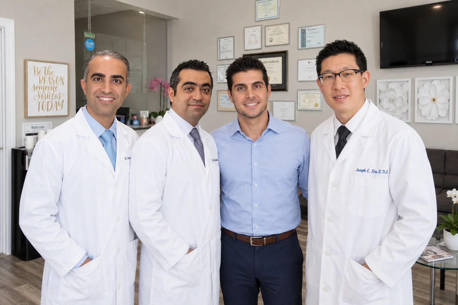 The Silverlake Dental Group dentists in the office reception area